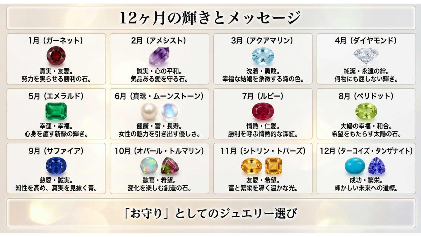 誕生石の物語  あなたに寄り添う、世界に一つの守護石