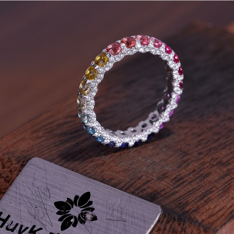 แหวนไพลินสายรุ้ง – เงิน S925 – N610001