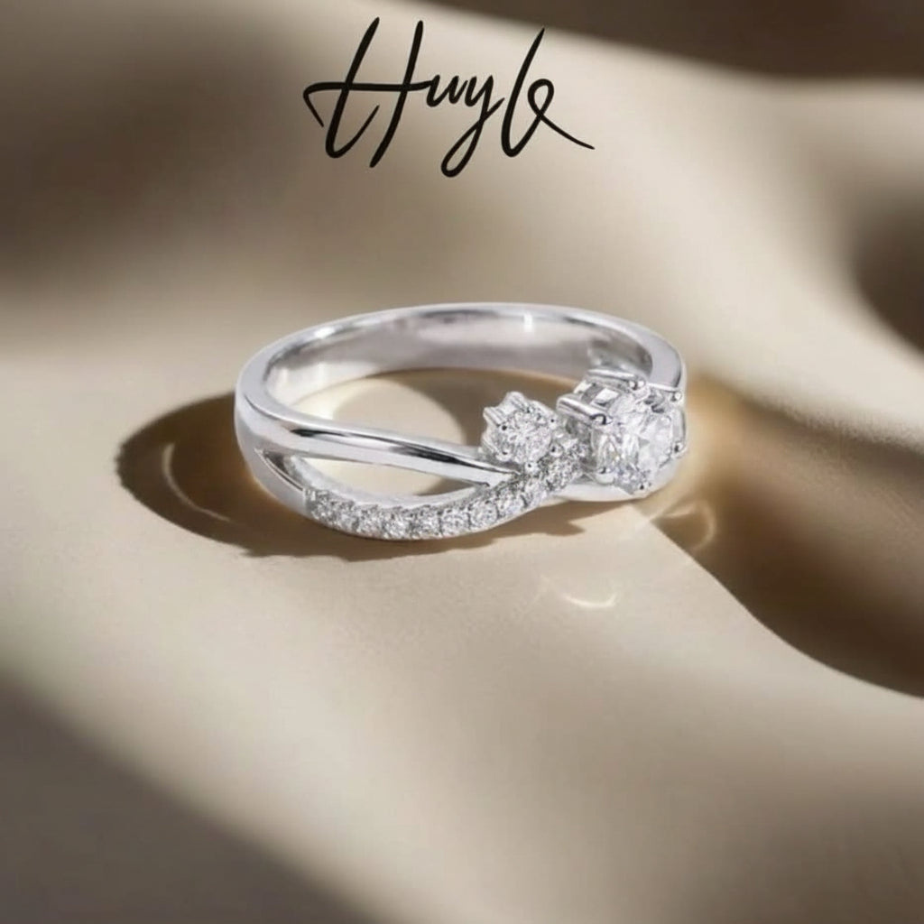5mm 6 Prong Flower Moissanite Ring - S925 Silver - N400198