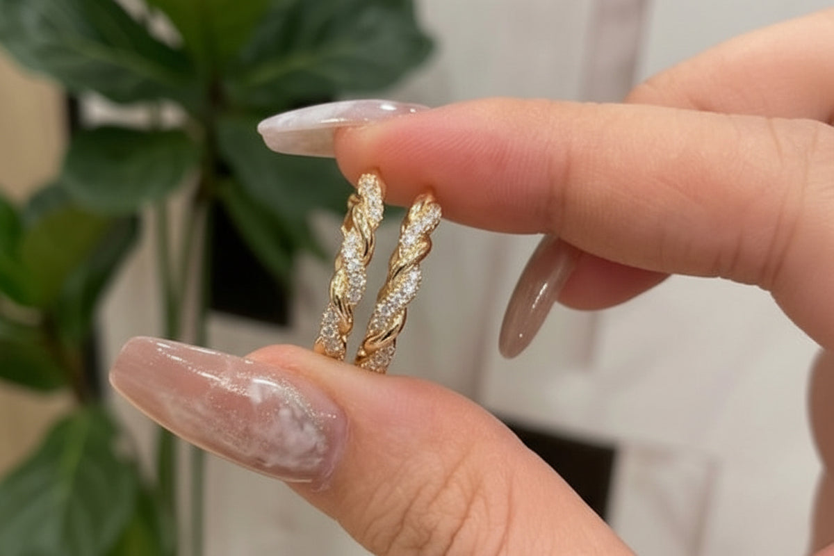 雲金ピアス -S925-B0036