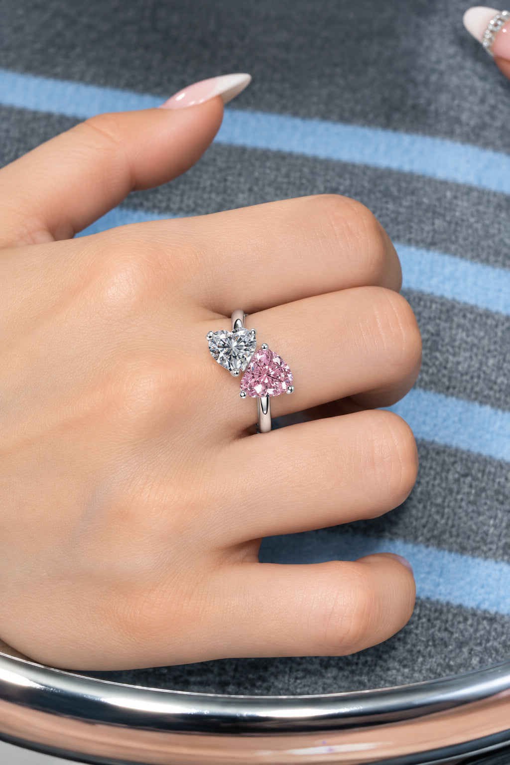 ダブルハート モアサナイト リング-S925- N464001 – HUYK JEWELRY©