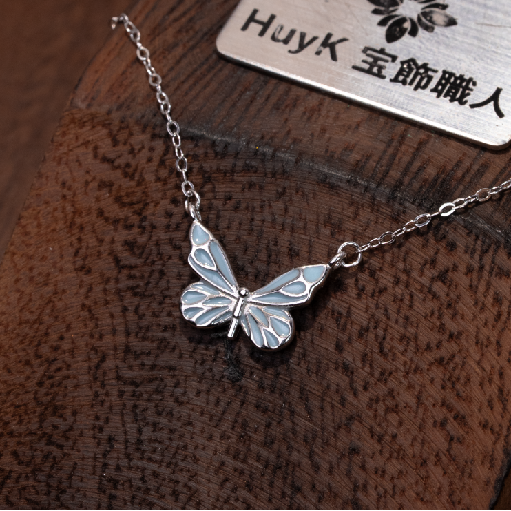 Kalung Kupu-Kupu Berkilau - S925 - D000904