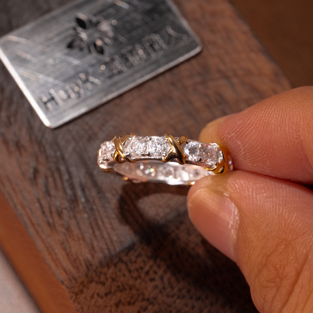 XOモアサナイト付きエターナルラブリング - S925 -N102221