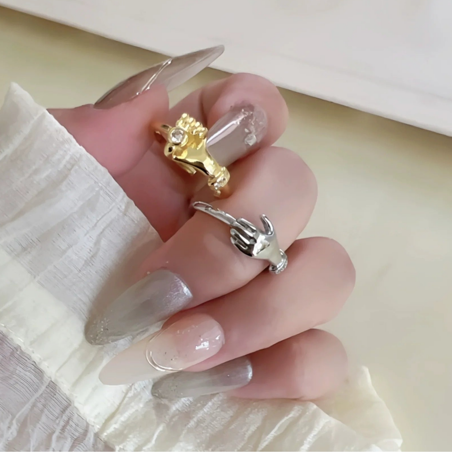 แหวนจับมือ - เงิน S925 - N0037