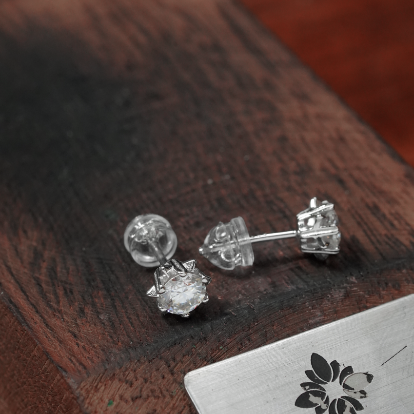 ต่างหูเกล็ดหิมะฝังโมอิสซาไนต์ - S925 - B001072
