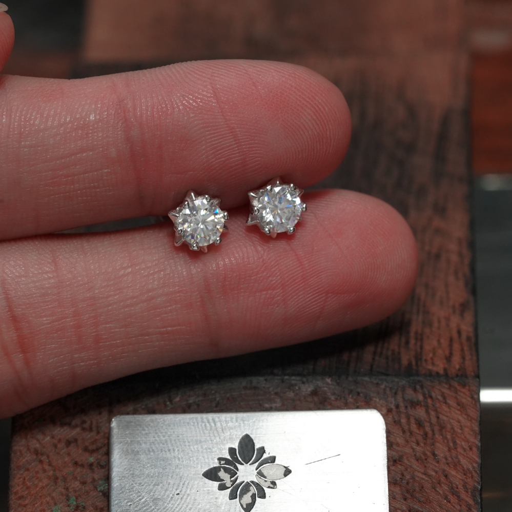 ต่างหูเกล็ดหิมะฝังโมอิสซาไนต์ - S925 - B001072