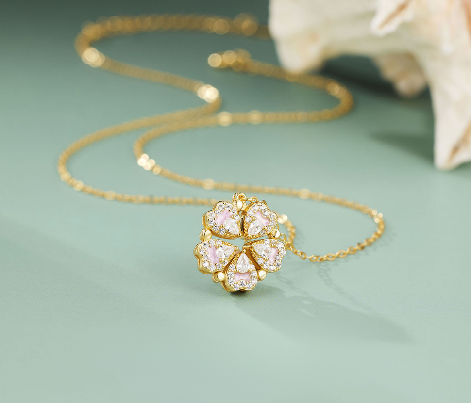 Blossom Duo Necklace -S925-D0029 ( US)