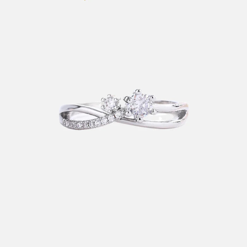5mm 6 Prong Flower Moissanite Ring - S925 Silver - N400198